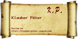 Klauber Péter névjegykártya