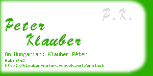 peter klauber business card